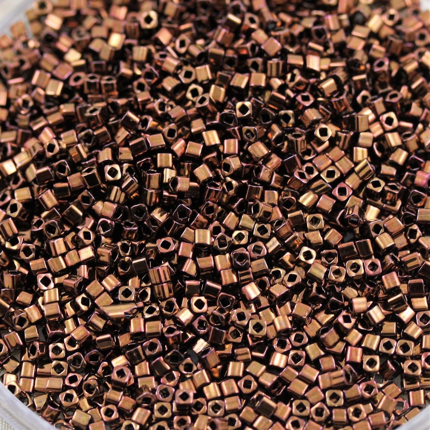 Wsini 1.5mm CUBES TOHO SEED BEADS Main Color Higher Metallic Cinnamon Bronze