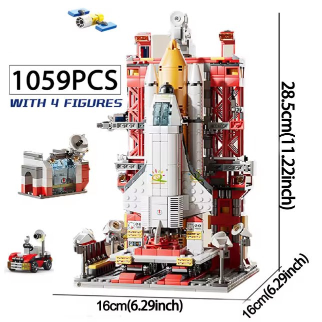 Space Aviation Manned Rocket Building Blocks Astronaut Figure City Aerospace - 3