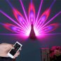 Peacock Projection Lamp Remote Control LED Night Wall Light Night Light Green Pink White