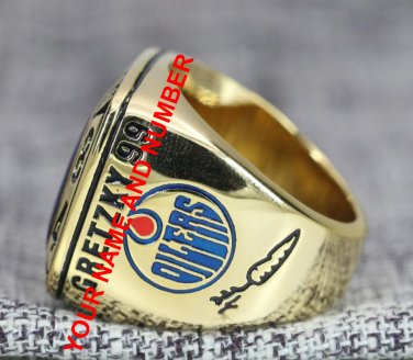 Custom your own name and number for 1984 Edmonton Oilers Stanley Cup Hockey Ring 7-15S