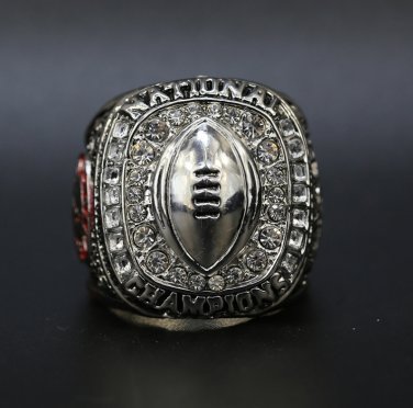 2015 Alabama Clemson Tide NCAA championship ring 11 size silver (156)