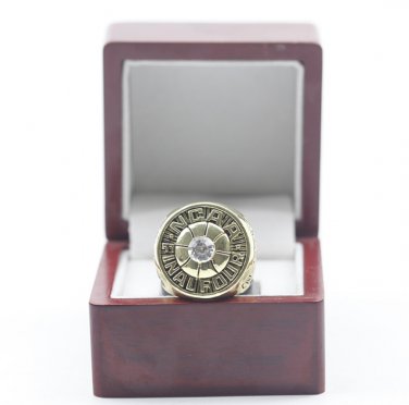 1986 Kansas Jayhawks Manning NCAA 18k GP Brass Championship Ring 11 size with wooden case (57)