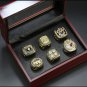 Full Set 6PCS Pittsburgh Steelers Super bowl championship ring 11 size with wooden case（468）