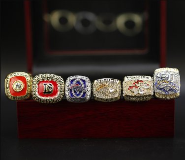 6PCS Set Denver BRONCOS Super Bowl Championship Ring size 11 with case&iuml;&frac14;�491&iuml;&frac14;�