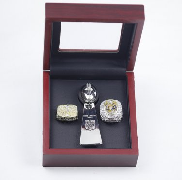 2PCS 1999 2021 Los Angeles Rams Super Bowl Championship Rings and Trophy with case&iuml;&frac14;�517&iuml;&frac14;�