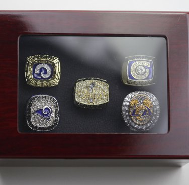 5PCS Los Angeles Rams Super Bowl Championship Rings size 11 with case&iuml;&frac14;�524&iuml;&frac14;�