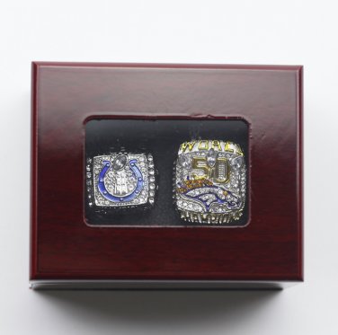 Indianapolis Colts and Denver Broncos Manning super bowl rings with Trophy with case &iuml;&frac14;�547&iuml;&frac14;�