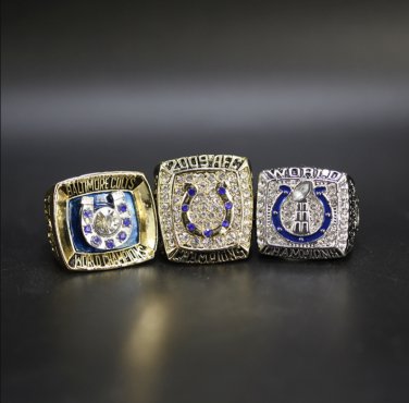 3PCS 1970 2006 2009 Indianapolis Colts Super Bowl Championship Ring size 11 without case&iuml;&frac14;�585&iuml;&frac14;�