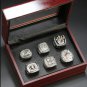 Full Set 6PCS Pittsburgh Steelers Super bowl championship ring 11 size Silver with case（595）