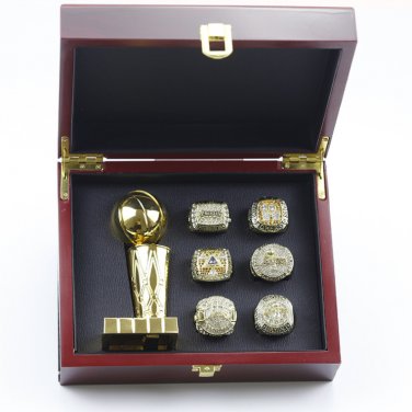 6PCS Set Los Angeles Lakers NBA Basketball championship ring and throphy for Kobe with case&iuml;&frac14;�750&iuml;&frac14;�