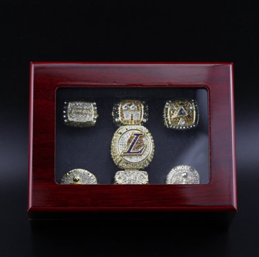 7PCS Set Los Angeles Lakers NBA Basketball championship rings KOBE JAMES with case&iuml;&frac14;�763&iuml;&frac14;�