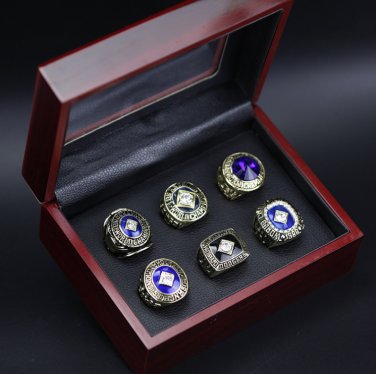 6PCS Los Angles Dodgers World Seires championship rings 11 size with case&iuml;&frac14;�987&iuml;&frac14;�