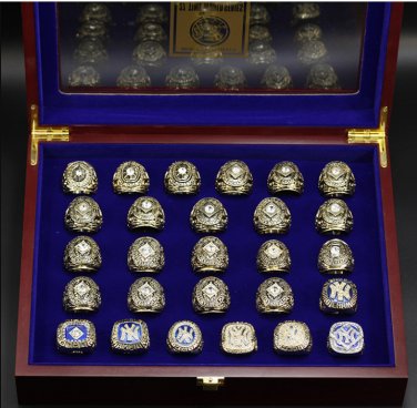 27PC Set New York Yankees MLB world series championship rings 11 size with case&iuml;&frac14;�1006&iuml;&frac14;�