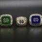 3PCS 1973 1977 1988 Notre Dame NCAA Championship rings 11 size without case（1057）