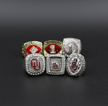 6PCS Oklahoma Sooners OU NCAA Championship rings 11 size without case&iuml;&frac14;�1058&iuml;&frac14;�