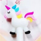 White unicorn fine tip pen with black gel ink PN-17153