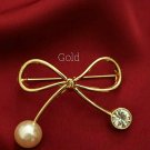 BROOCH PIN RIBBON GOLD Good Quality Handmade Vintage Unique Antique