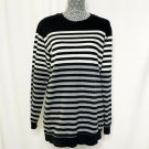 Old Navy Black Gray Striped Sweater XXL Long Sleeve Striped Round Neck Tunic