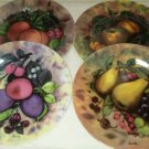 Set of 4 Decorative Plates from Elite Decor - Cherries, Pears, Plums and Apples