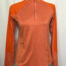 Reebok Athelic Jacket Women Small Orange Heathered 1/4 Zipper Long Sleeve