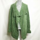 Outside Additions Cardigan Women Size S Green Acrylic Open Front Long Sleeve Com