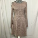 Alya Dress Women S Pink Round Neck Cold Shoulder Long Sleeve