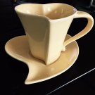 Ganz Valentine Heart-Shaped Snack Plate & Mug Yellow