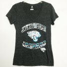 NFL Team Apparel Womens T-Shirt M Black Charcoal Jacksonville Jaguars V Neck SS