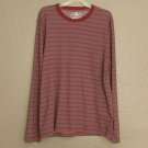 American Rag Cie Mens XXL Thermal Shirt Red Striped Long Sleeve Casual Comfort