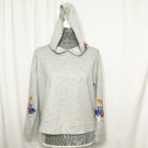 Crave Fame Almost Famous Hoodie Women S Sweatshirt Womens S Gray Embroidered