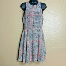 LUSH Black and Red Scoop Neck Racerback Zip Open Back Mini Dress SZ Medium