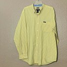 Chaps Mens XL Shirt Button Down Yellow Blue White Stripe Long Sleeve Easy Care