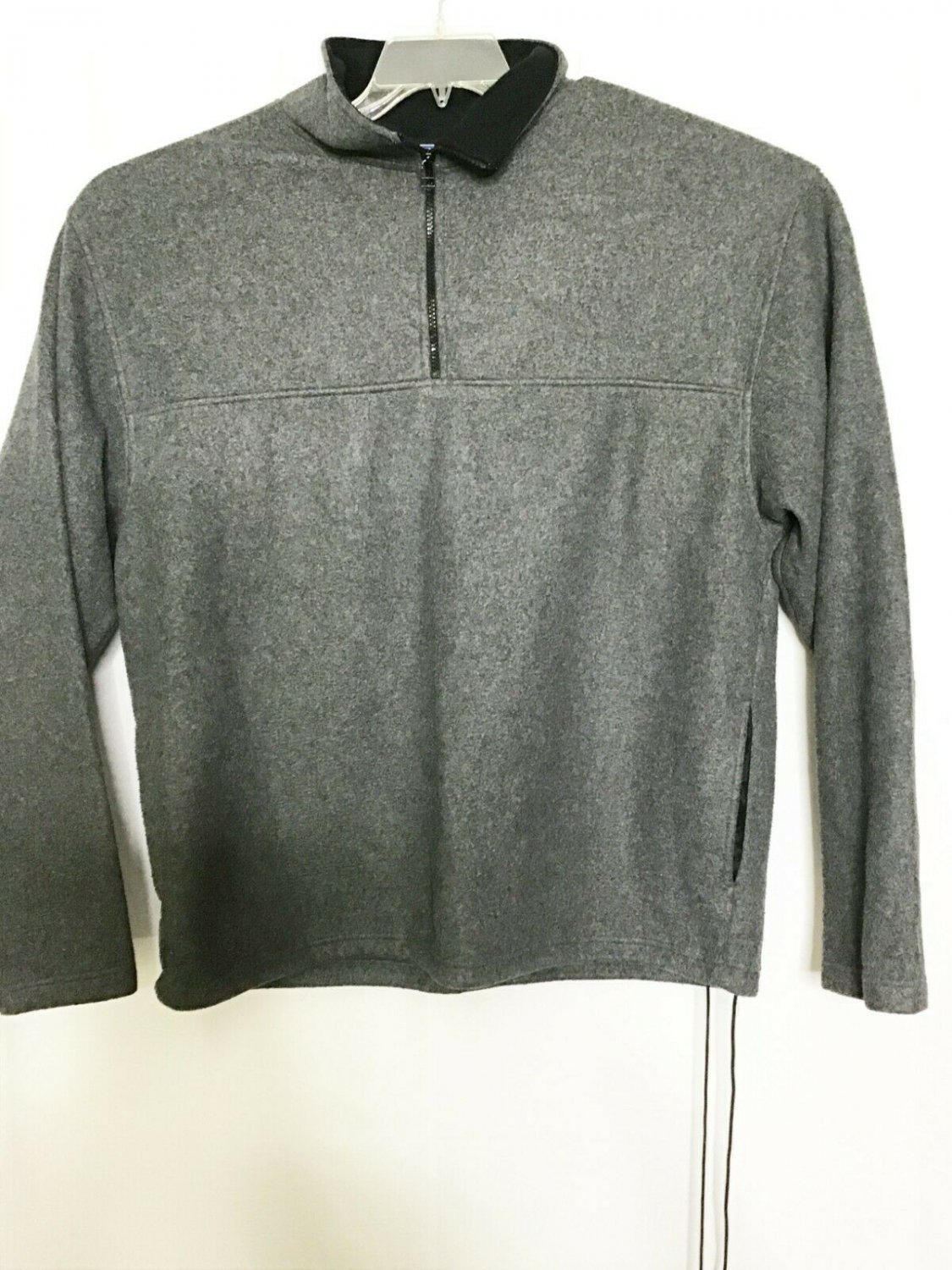 Old Navy Fleece Jacket Men Size XXL 1/4 Zip Soft Gray Long Sleeve Drawstring
