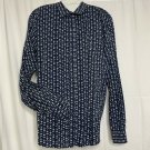 American Rag Shirt Men Size 2XL Blue Geometric Button Up Long-Sleeve 100% Cotton
