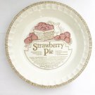 Vintage Royal China Strawberry Pie Recipe Pottery Pie Pan, 11 inch, Jeannette PA