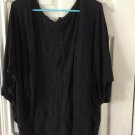 GAP Women Cardigan Medium Black Batwing Short Sleeve Shawl Open Front Cover-Up