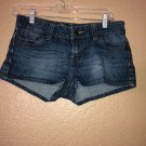 BULLHEAD Shorts Womens Size 7 Blue Denim Stretchy Pockets Short Booty Cut-offs