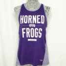 Under Armour TCU Purple Women Med Tank Top Heatgear Loose T-Shirt Round Neck