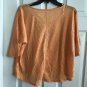 MUDD Shirt Juniors Large Orange Semi Sheer Round Neck 1/2 Sleeve Burnout EUC