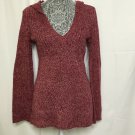 Debbie Morgan Maroon Sweater Hoodie SZ S Americana Girl 100% Acrylic V-Neck