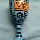 Our Name is Mud "Cheap Wine Expensive Goblet" ceramic wine glass Black / Blue
