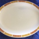 Mayer China Beaver Falls PA USA 373 Oval Serving Platter Red-Orange Gold White