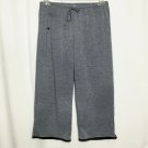 Under Armour Gray Cropped Yoga Pants Women Size M Drawstring Waist Black Hem