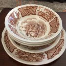 Set of 3 Bowls 1 Plate 1 Saucer Vintage Fair Winds USS Portsmouth  Alfred Meakin