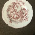 Tabletops Unlimited New England Toile Dinner Plate Red Burgundy Rare Find