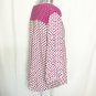 Laura Scott Fuschia Flower Pattern Geo Tie Front Top White BOHO Women Shirt XL