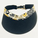 Vera Bradley Go Wild Yellow Floral Visor Hat OS Stretch to Fit Black White Cap