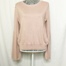 NWT Leith Pink Lightweight Sweater Medium M Round Neck Long Sleeve Bell Sleeve