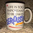 Hallmark Mugs Oscar Wilde Coffee Cup 1987 "Life is too important" Quote Vintage