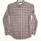 Class Club Shirt Mens SZ 18/20 Red Gray Burgundy Button Front Long Sleeve NWT